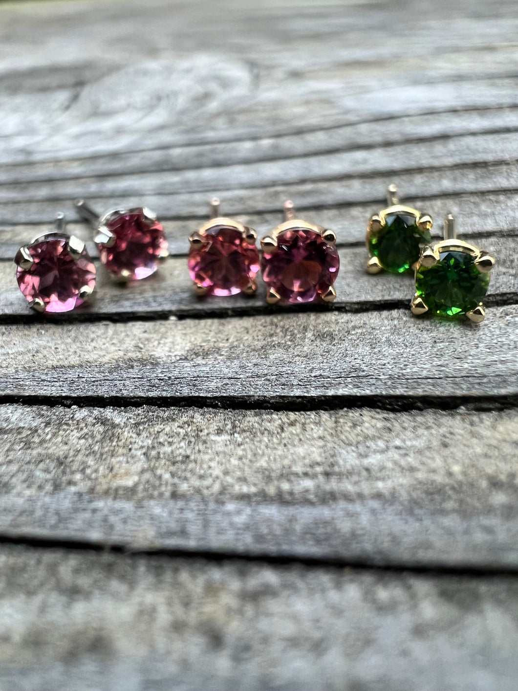 14k tourmaline studs