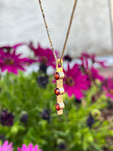 Load image into Gallery viewer, 14ky 3 garnet pendant