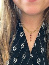 Load image into Gallery viewer, 14ky 3 garnet pendant