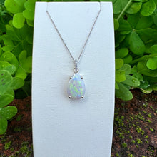 Load image into Gallery viewer, 14k opal and diamond pendant