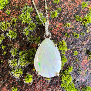 14k opal and diamond pendant