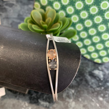 Load image into Gallery viewer, Sterling silver &amp; 14ky quartz bracelet cuff