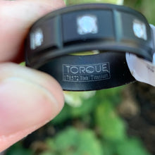 Load image into Gallery viewer, Black titanium 1/8ct diamond band