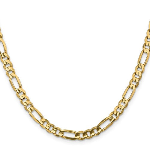 14K 5.5mm Concave Open Figaro Chain