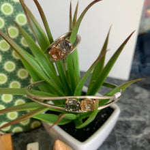 Load image into Gallery viewer, Sterling silver &amp; 14ky quartz bracelet cuff
