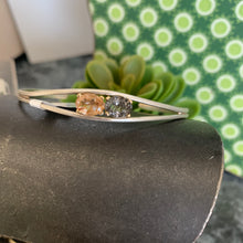 Load image into Gallery viewer, Sterling silver &amp; 14ky quartz bracelet cuff