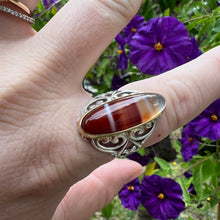 Load image into Gallery viewer, 14ky + sterling silver agate ring
