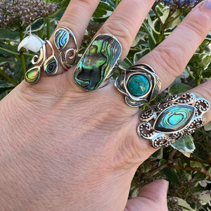 Sterling silver abalone ring