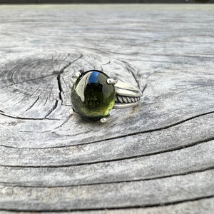 Sterling silver green tourmaline ring