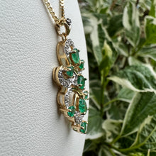 Load image into Gallery viewer, 14ky emerald and diamond pendant