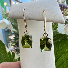 Load image into Gallery viewer, 14ky peridot dangle earrings- MTO