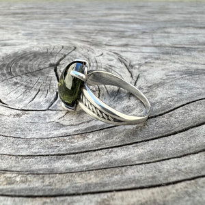 Sterling silver green tourmaline ring