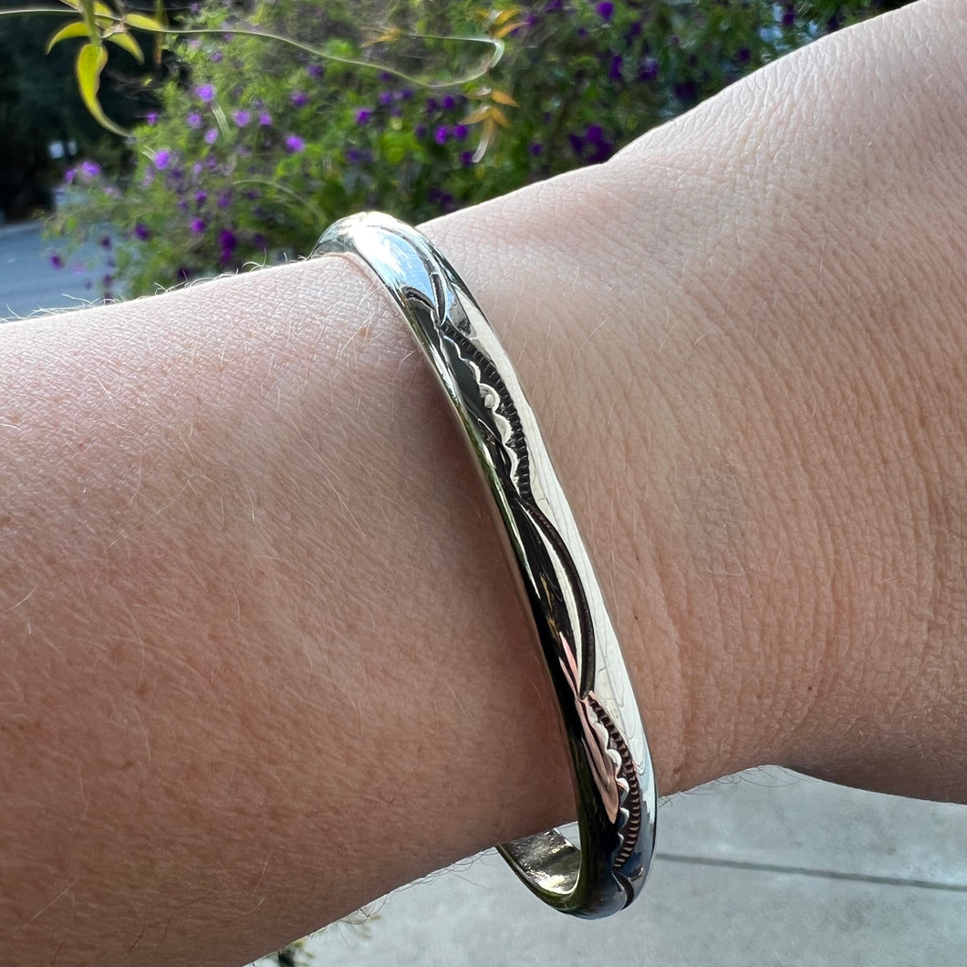 Sterling silver stamped cuff bracelet