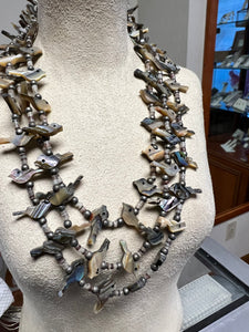 Abalone bird fetish necklace