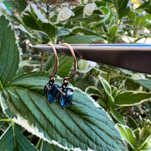 Load image into Gallery viewer, 14k + sterling silver London blue topaz earrings