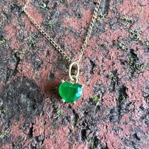 14ky emerald heart necklace